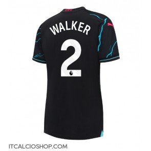 Manchester City Kyle Walker #2 Terza Maglia Femmina 2023-24 Manica Corta